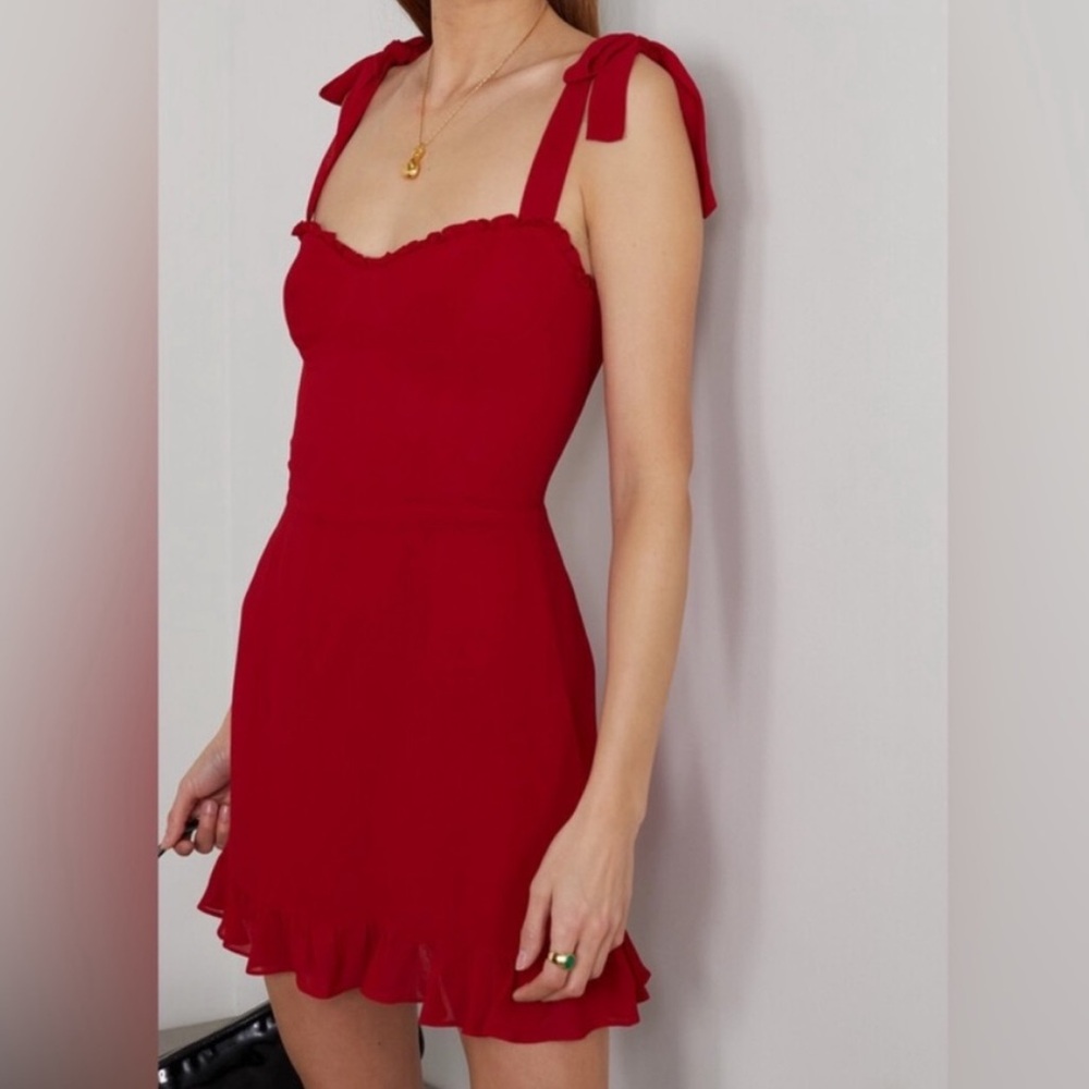 Reformation red Christine mini dress size 2